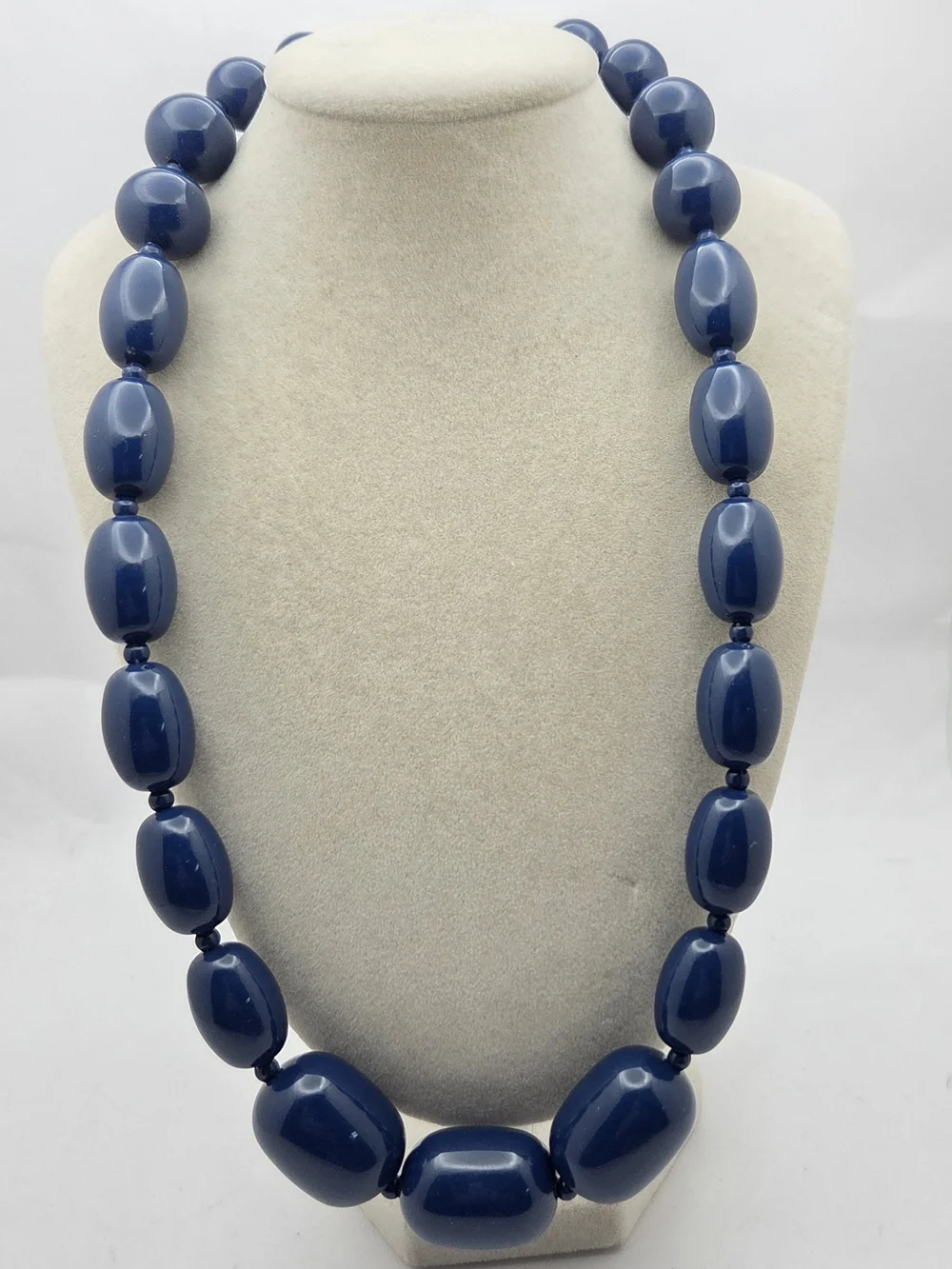 Navy Blue Chunky Resin Bead Necklace 24.5